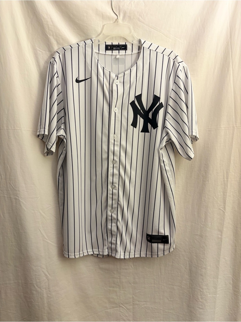 New York Yankees Jersey Nike MLB Baseball Pinstripe White Men Large